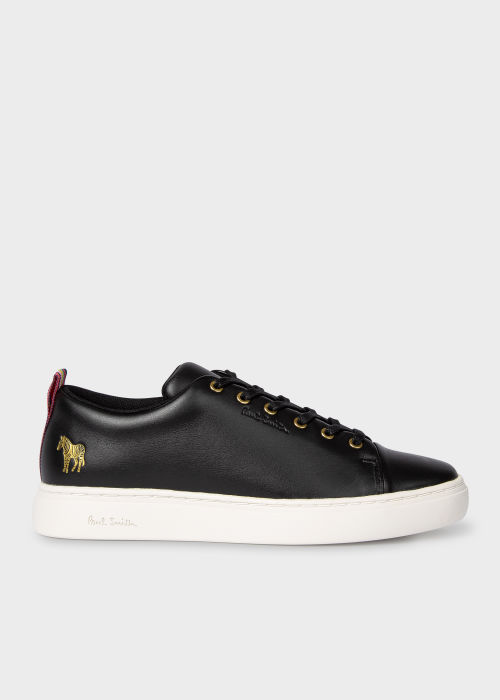 Front view - Black Leather 'Lee' Trainers Paul Smith