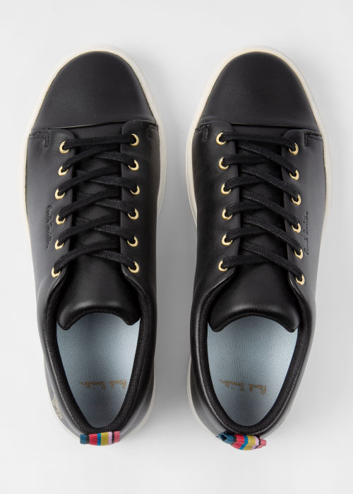 Top down view - Black Leather 'Lee' Trainers Paul Smith