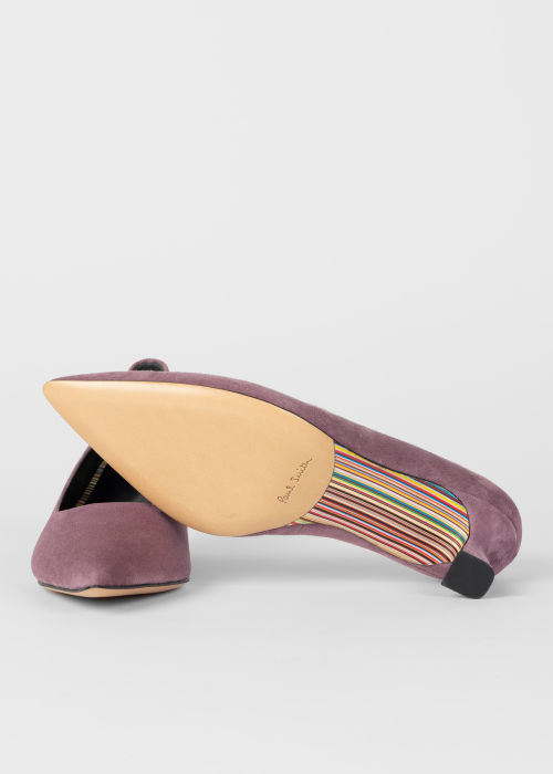 Product View - Women's Mauve Suede 'Sonora' Heel Court Shoes Paul Smith