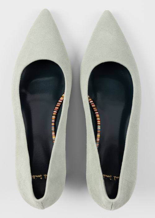 Pair View - Women's Sage Suede 'Sonora' Heel Court Shoes Paul Smith