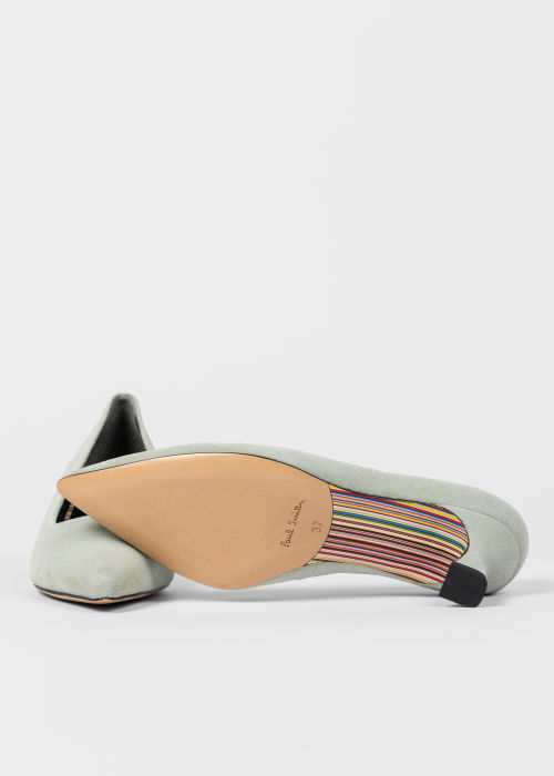 Pair View - Women's Sage Suede 'Sonora' Heel Court Shoes Paul Smith