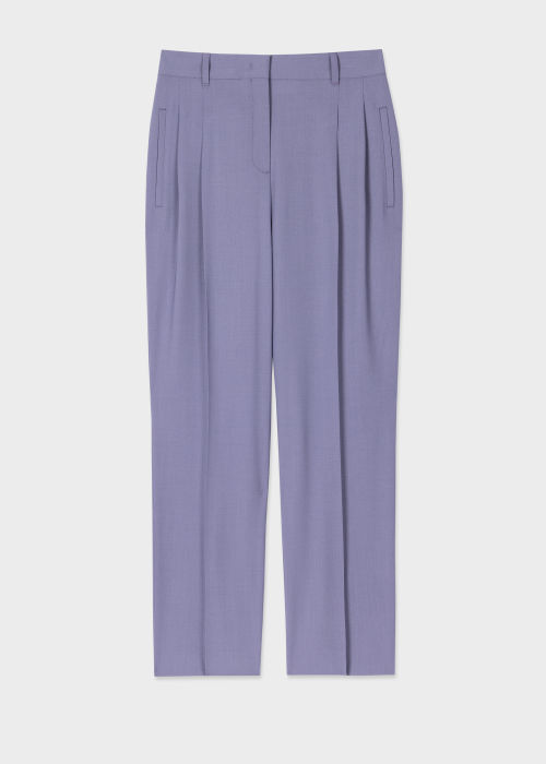 Front View - Women's Lavender Wool-Hopsack Trousers Paul Smith