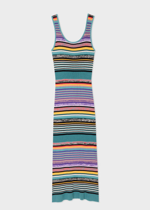 Product View - Women's Organic Cotton Knitted 'Glass Stripe' Dress Paul Smith