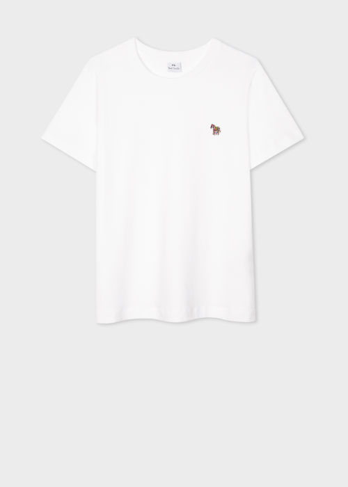 Product View - Women's White Zebra Logo Cotton T-Shirt