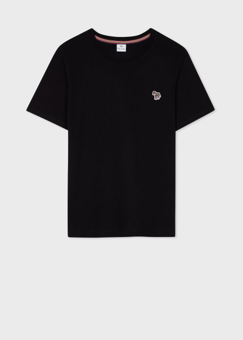 Front view -  Women's Black Zebra Logo Organic Cotton T-Shirt Paul Smith