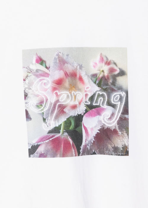 Tee-shirt Femme Blanc "Spring" en Coton Paul Smith - Vue détaillée