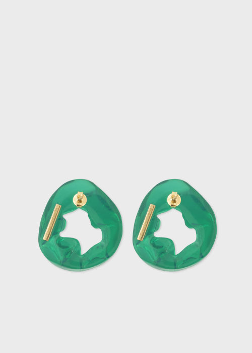 Women's 'Scrunch' Green Resin Earrings by Completedworks