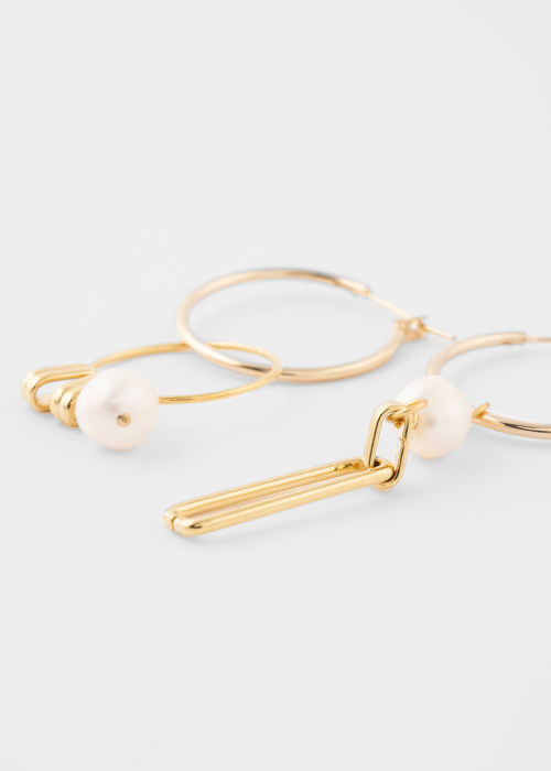 Asymmetrical 'Kobé' Hoop Gold Plated Earrings by Gisel .B