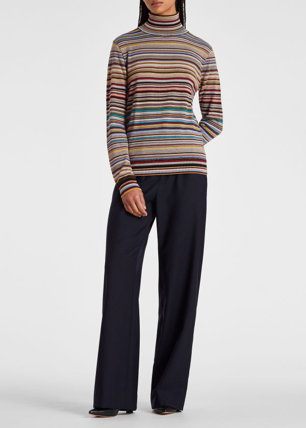 Women's Signature Stripe Roll Neck Sweater