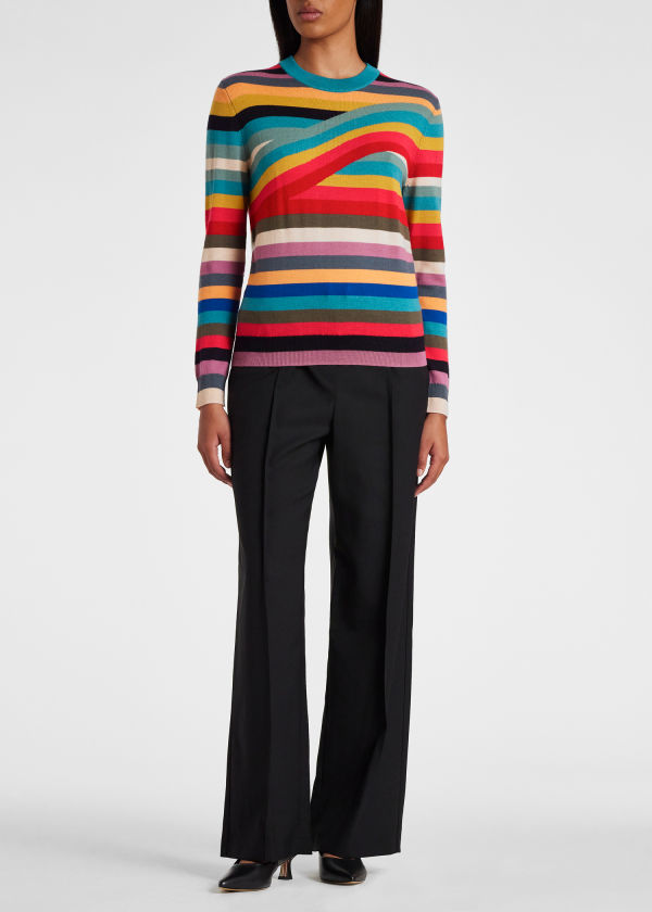 Women's 'Swirl' Stripe Merino Wool Sweater