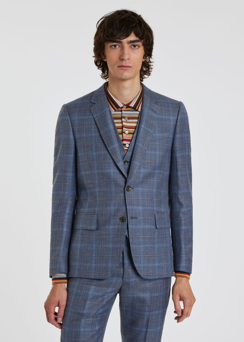 The Soho - Tailored-Fit Wool-Silk Check Three-Piece Suit