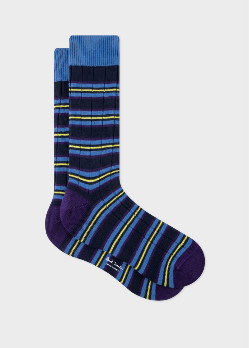 Tonal Stripe Ribbed Socks