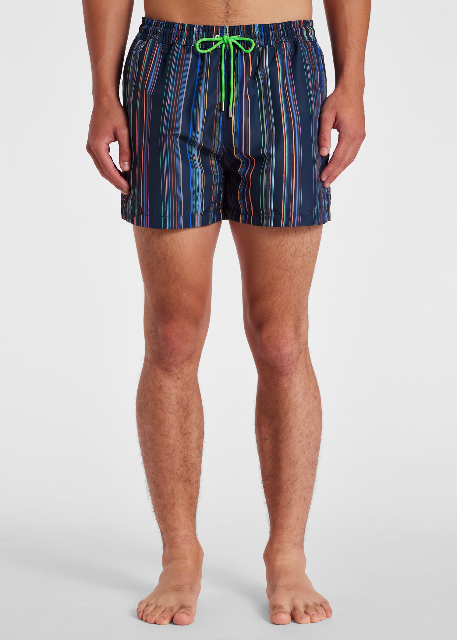 Men s Navy Blue Multi Stripe Swim Shorts