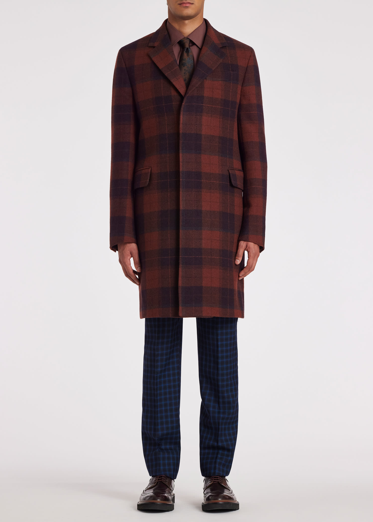 Checked overcoat mens clearance