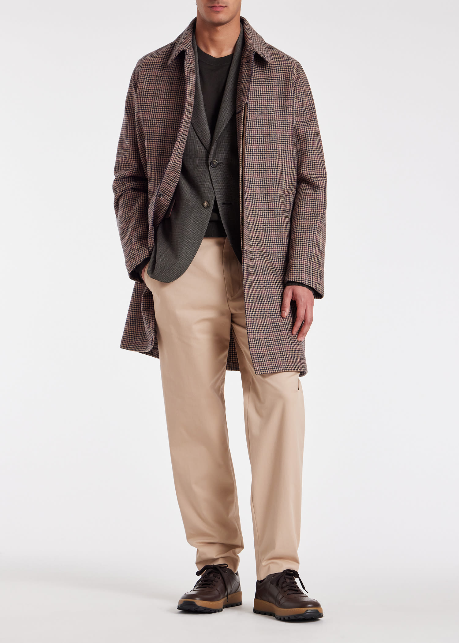 Mens on sale tartan overcoat