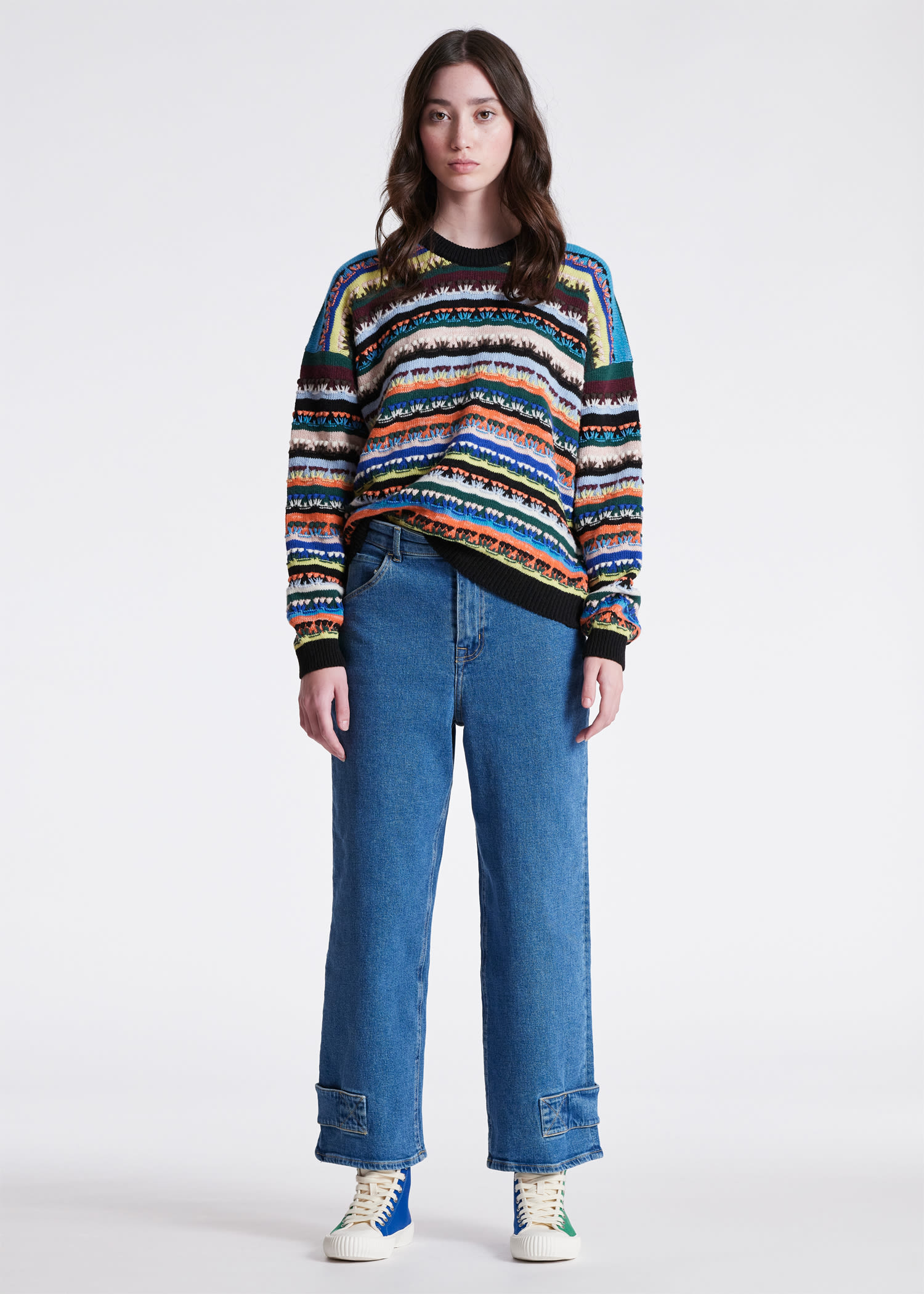 Women's Blue Fairisle Wool-Blend Sweater