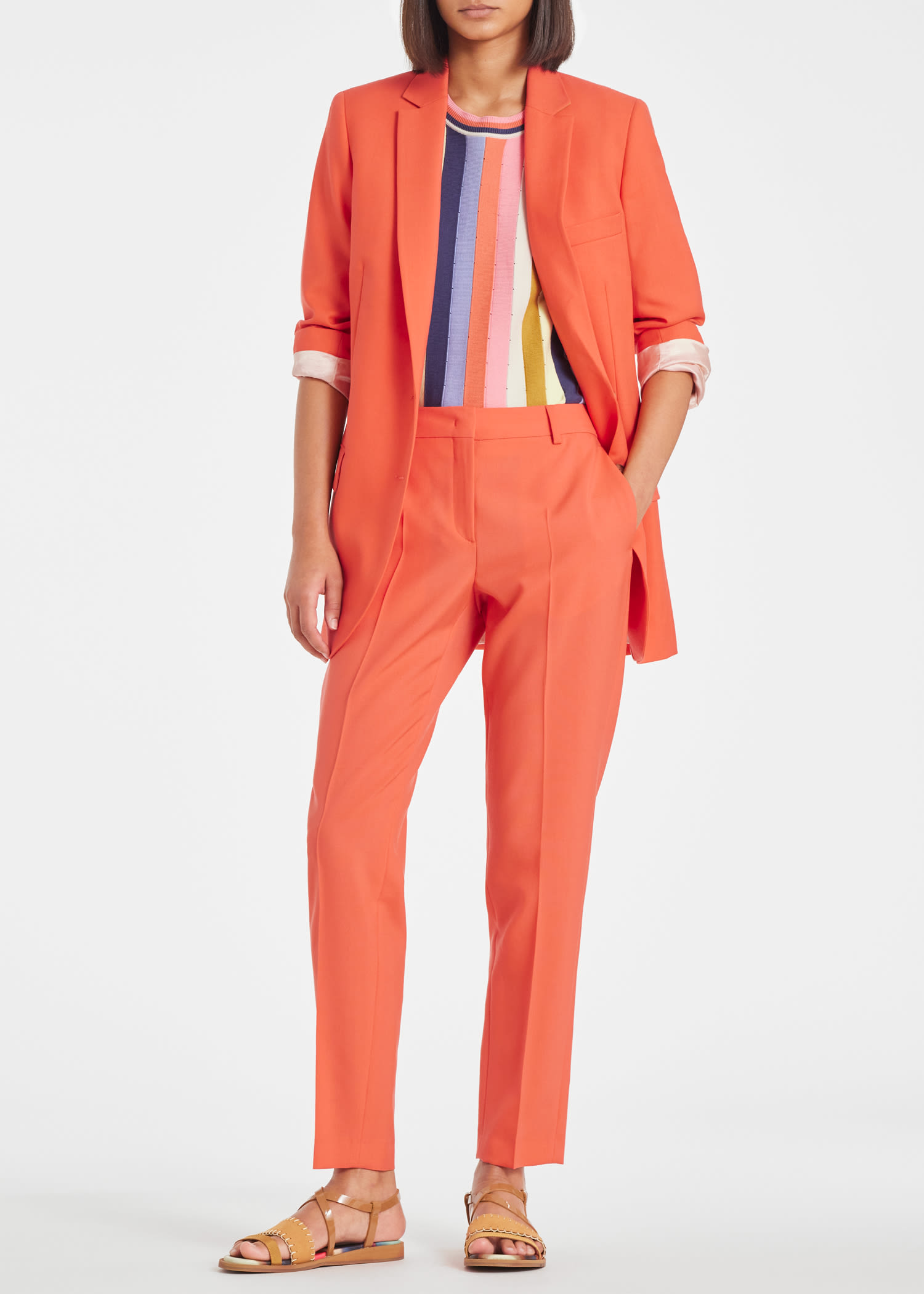 Buy Reserved women regular fit wide leg plain trouser pants orange Online |  Brands For Less