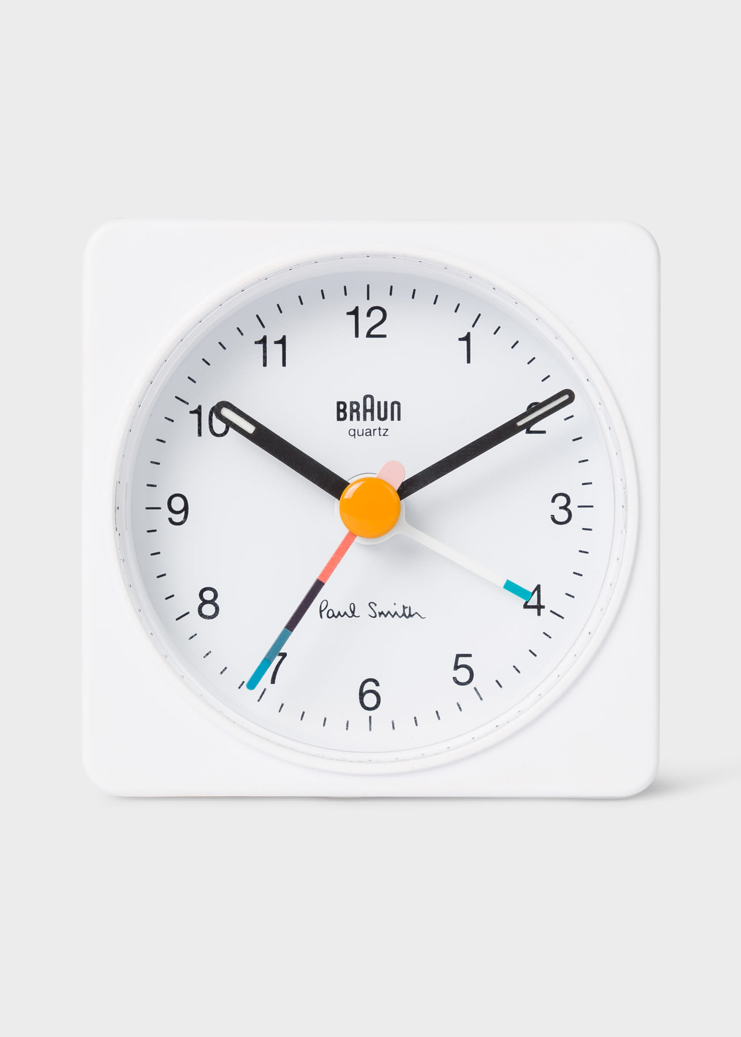 Paul Smith + Braun® White Travel Analogue Alarm Clock