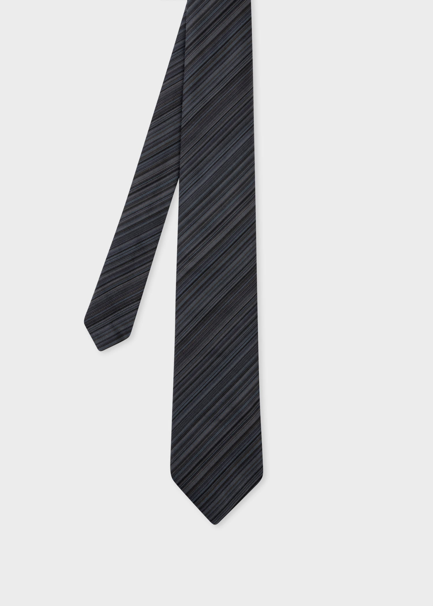Black 'Shadow Stripe' Silk Tie