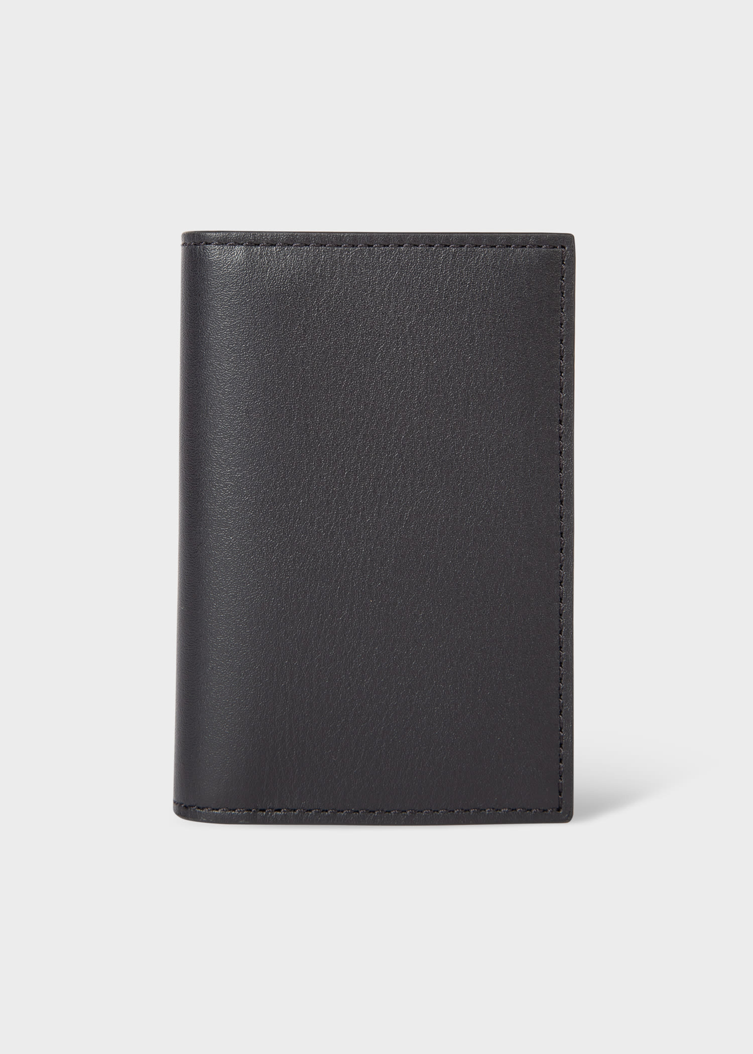 Black Leather Monogrammed Credit Card Wallet