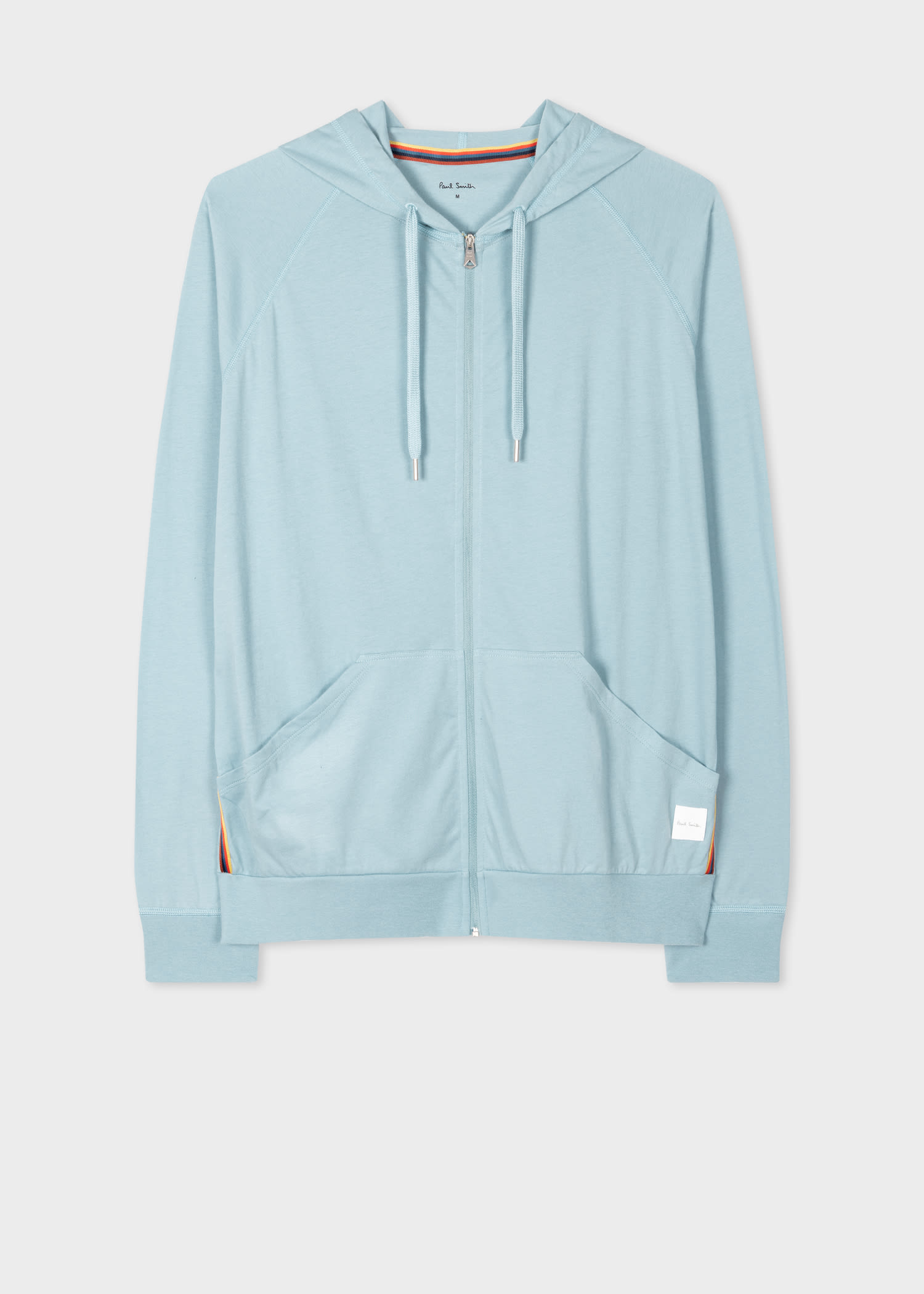 Light Blue Jersey Cotton Zip Lounge Hoodie