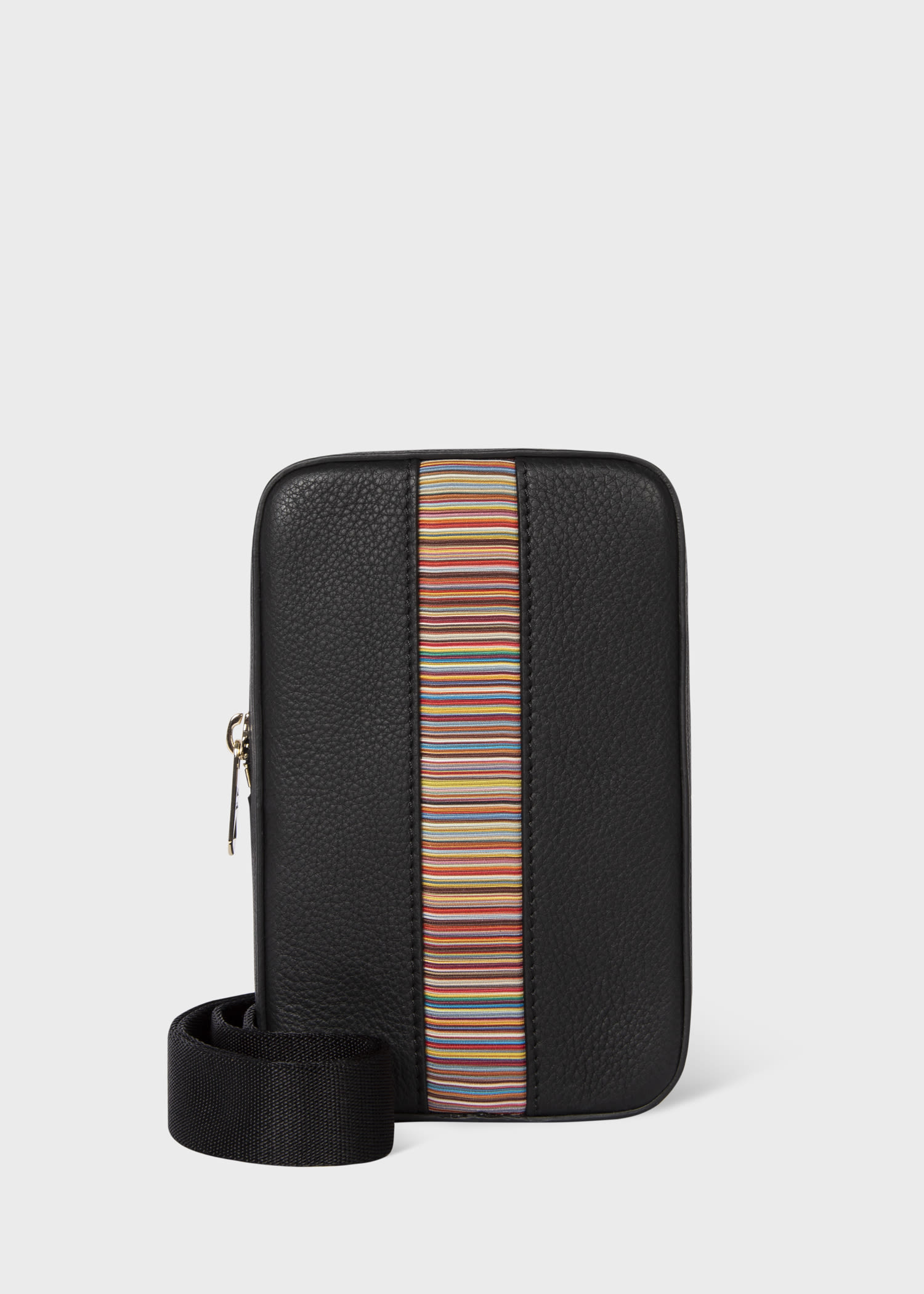 Paul Smith Signature-stripe Leather Messenger Bag In Black, ModeSens