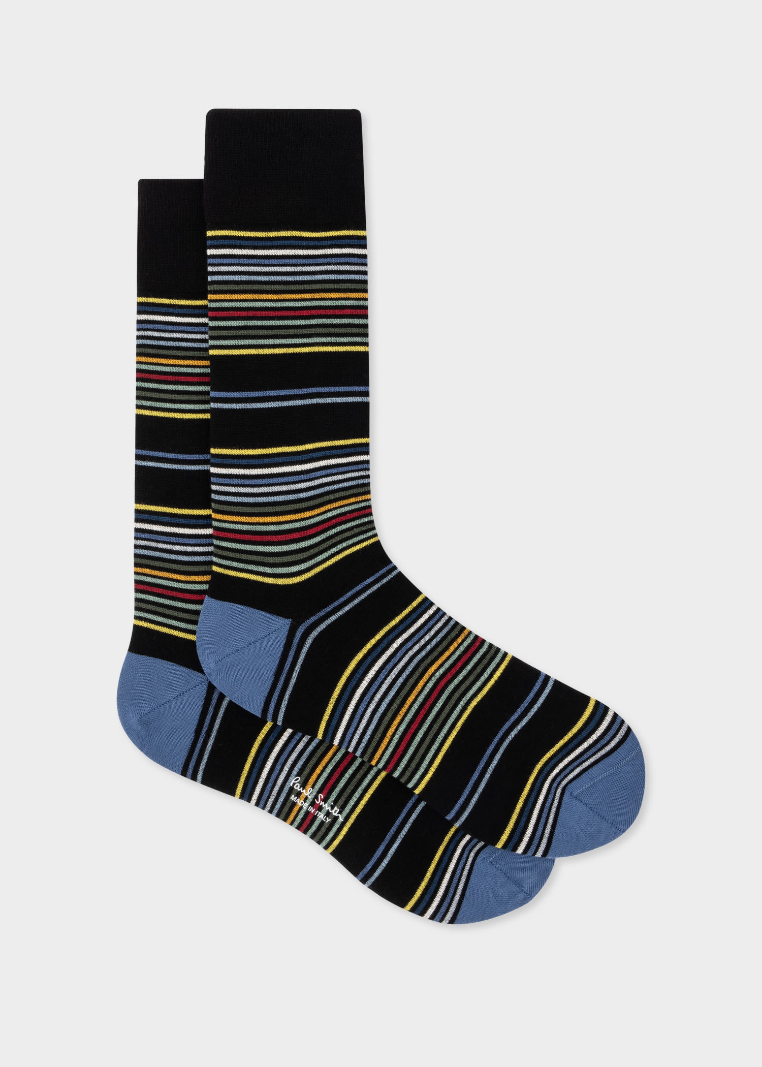 Men's Black and Blue Multi-Stripe Socks