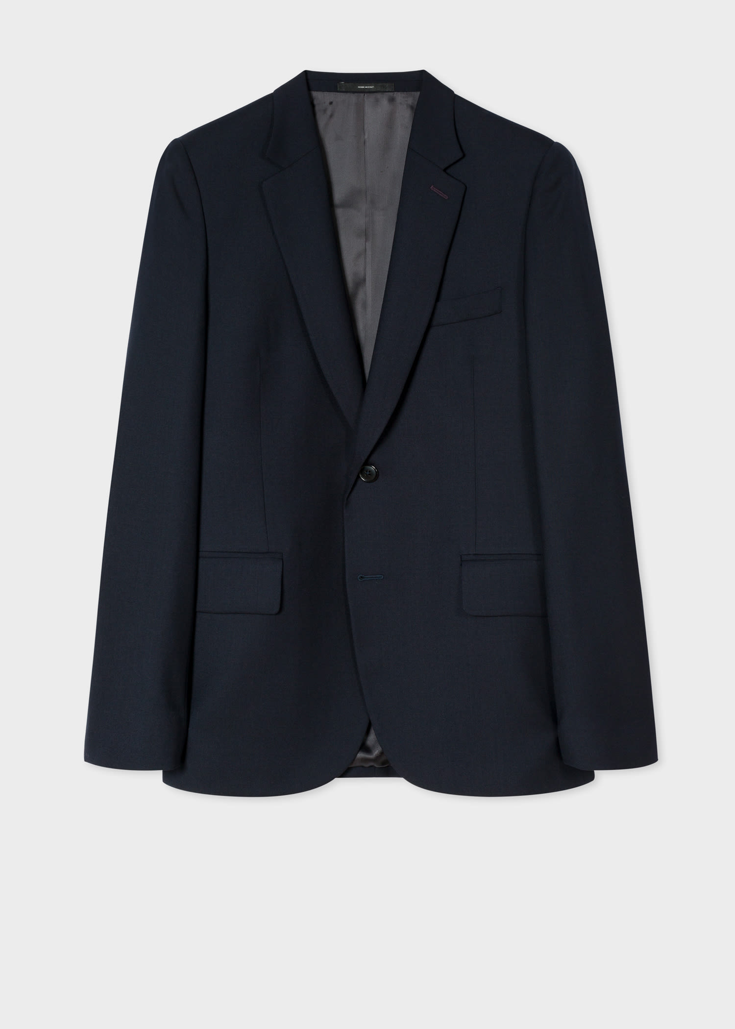 Men's Tailored-Fit Navy Wool Blazer