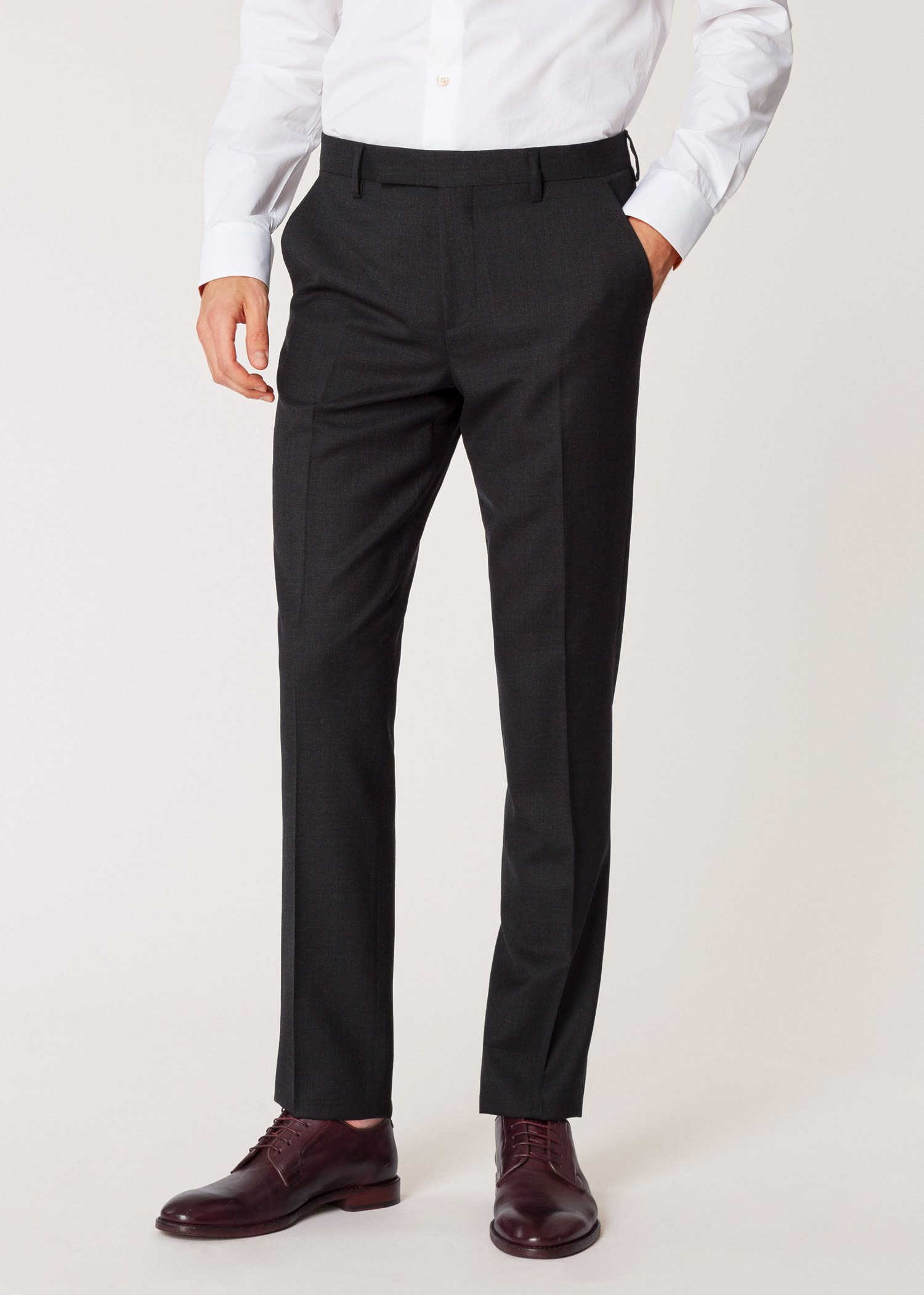 Men's Slim-Fit Grey Wool 'A Suit To Travel In' Pants