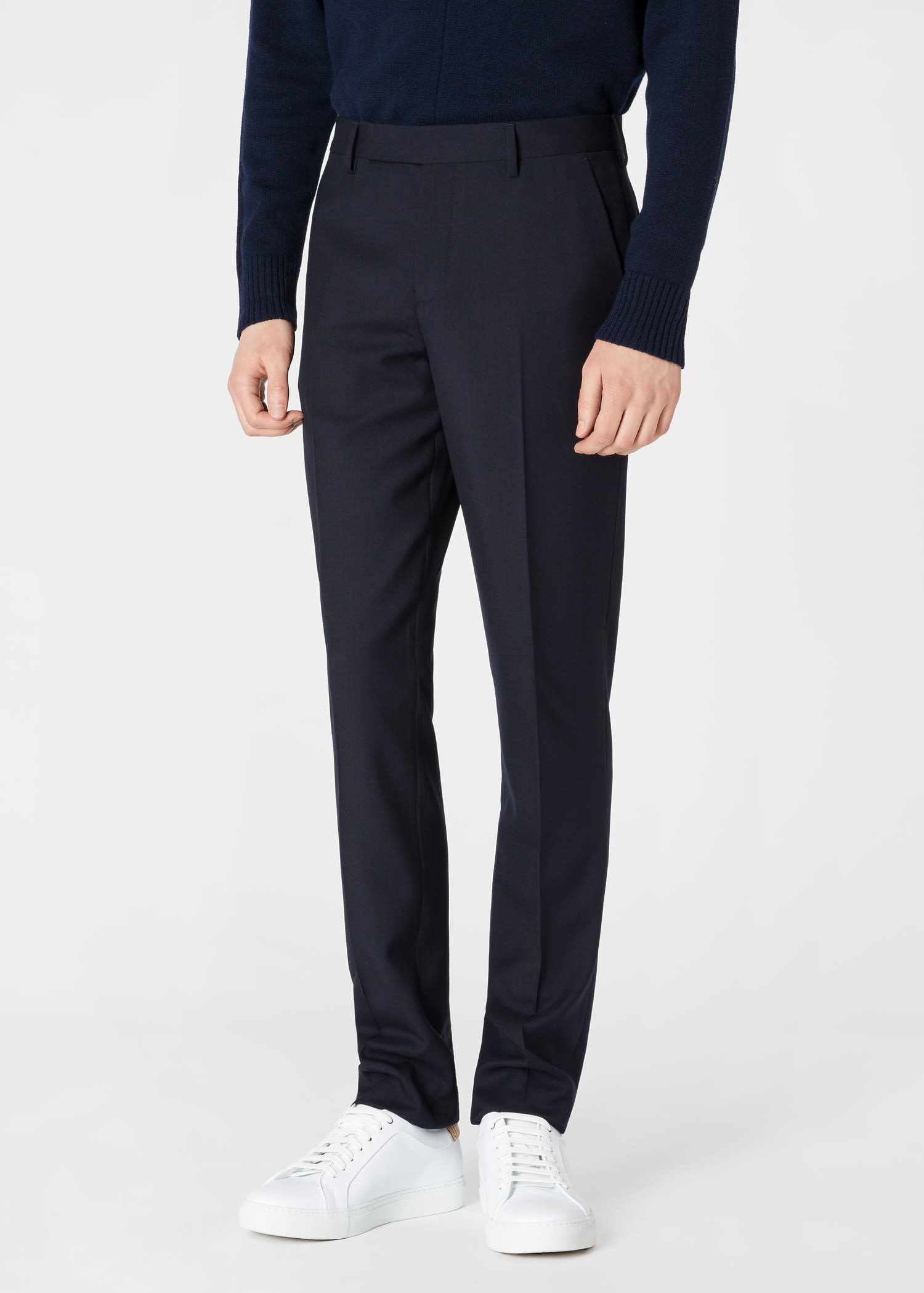 Men's Slim-Fit Navy Wool 'A Suit To Travel In' Pants