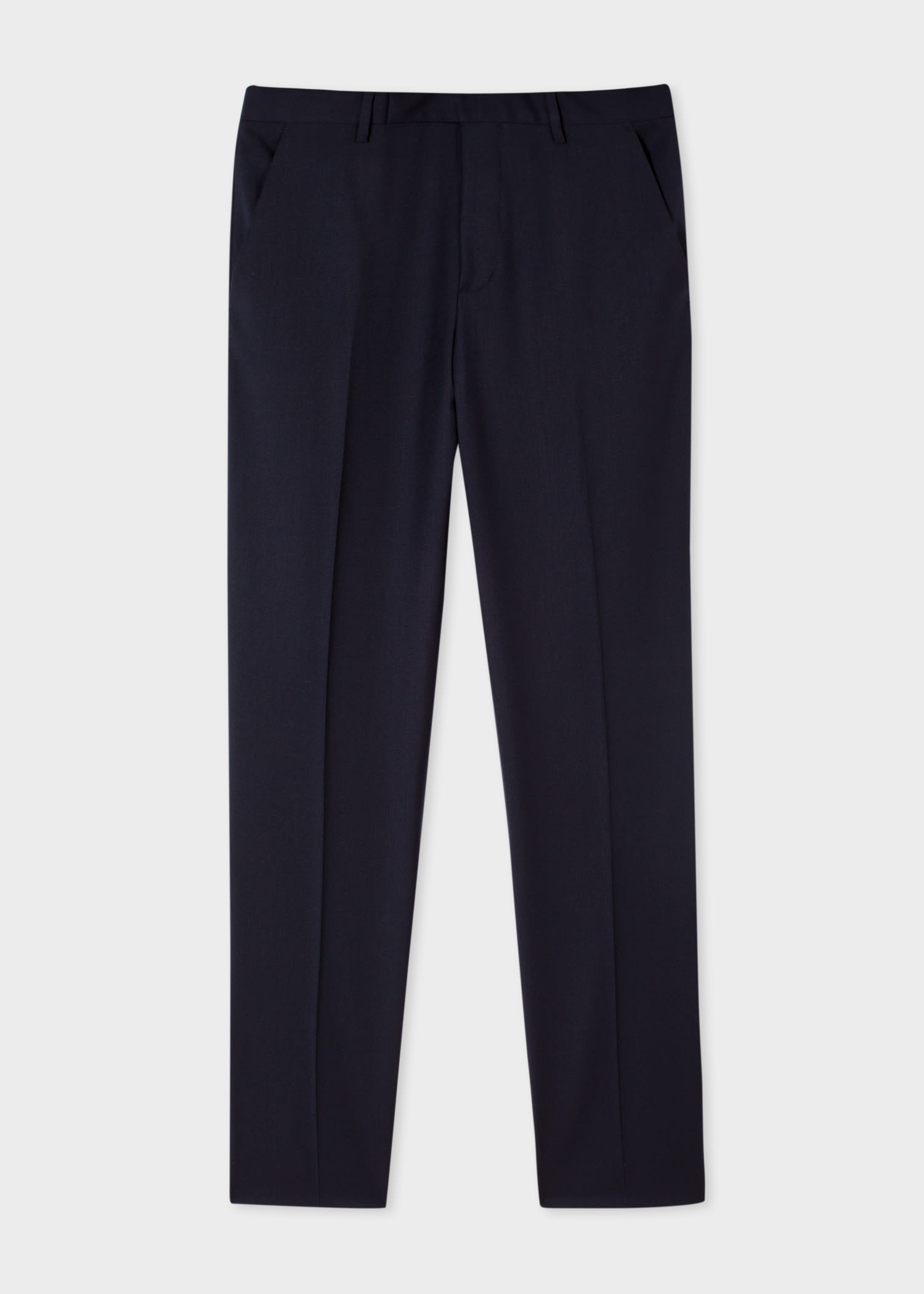Men's Slim-Fit Navy Wool 'A Suit To Travel In' Trousers