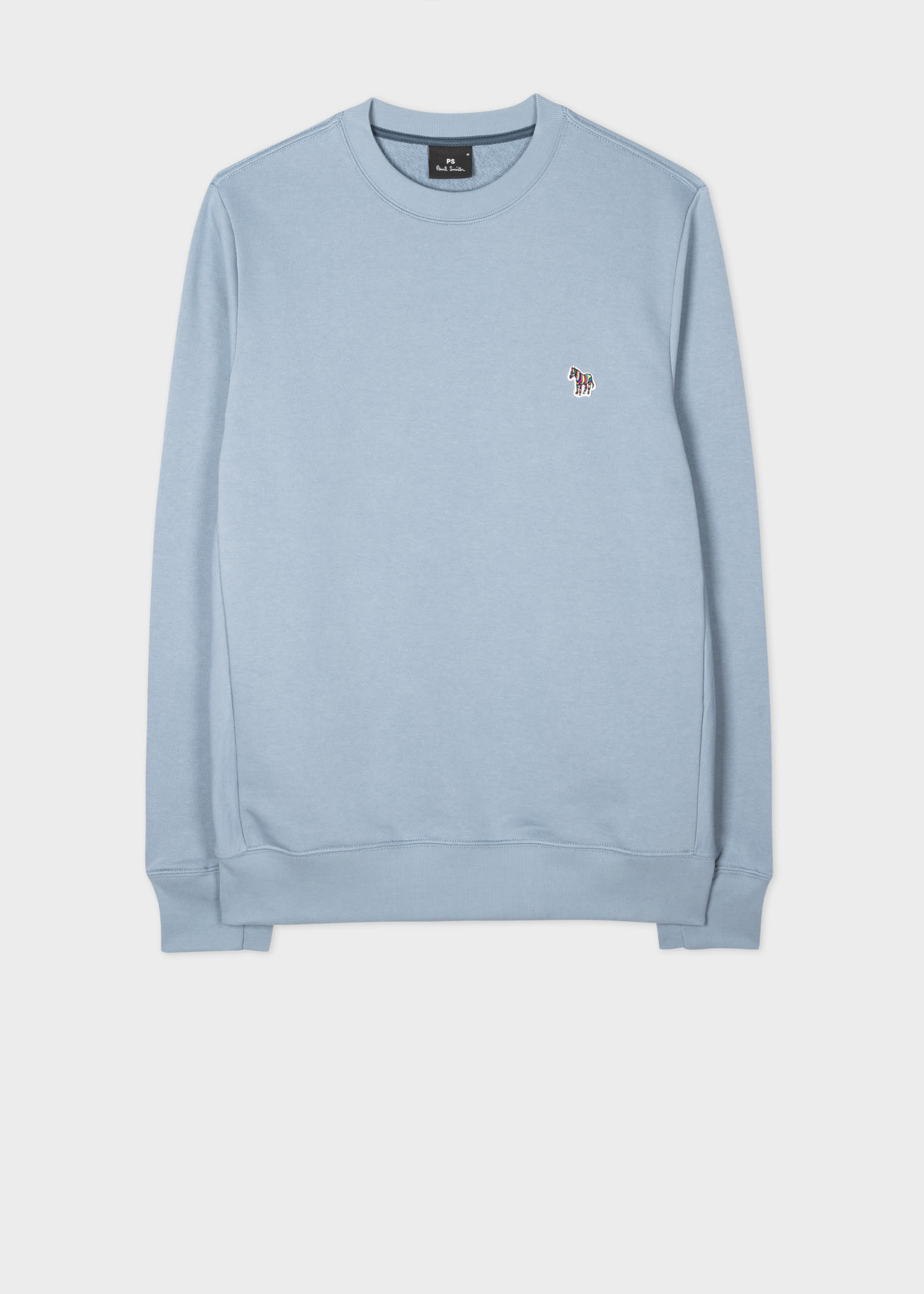 Sky Blue Cotton Embroidered Zebra Logo Sweatshirt