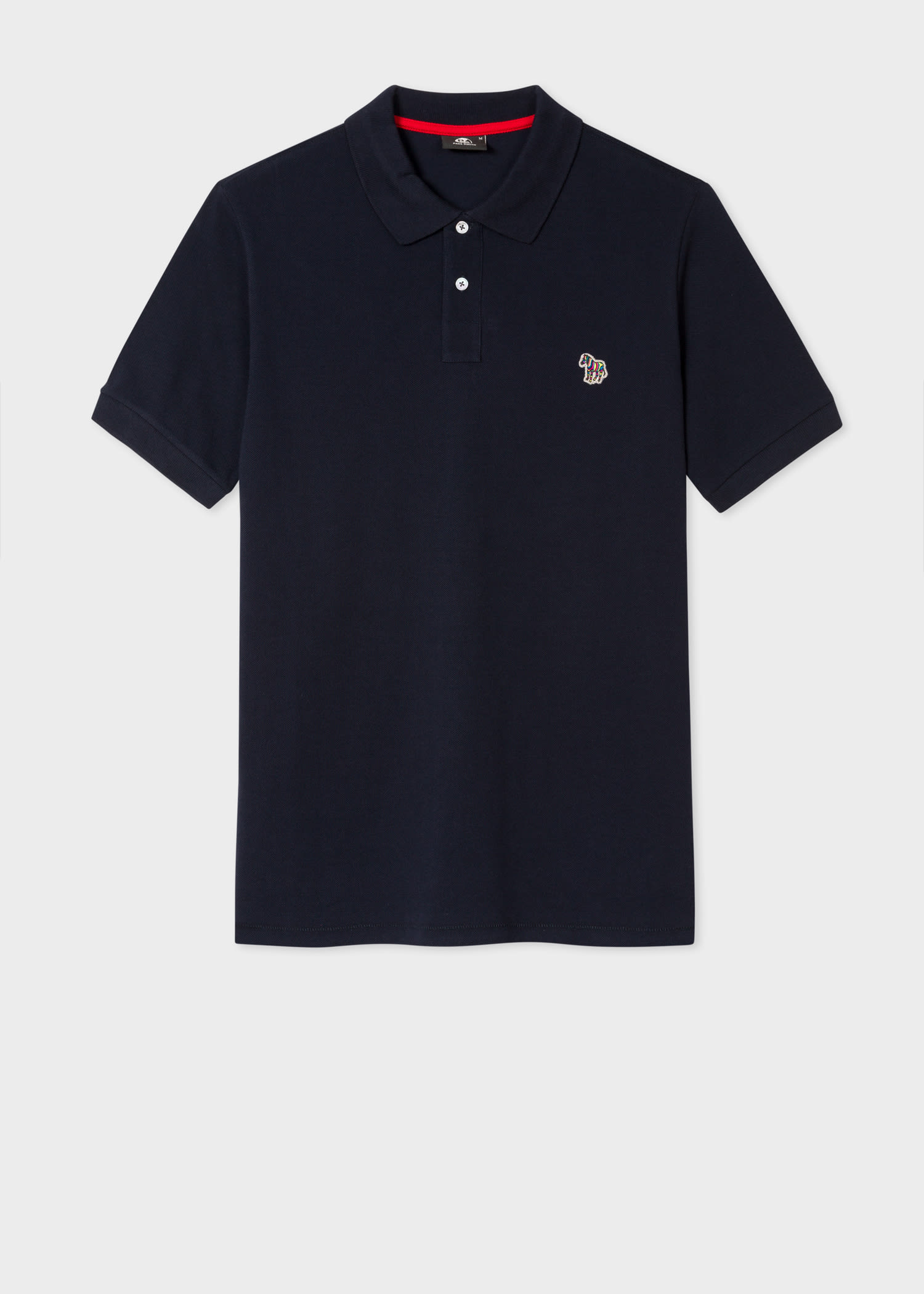 Men's Dark Navy Cotton-Piqué Zebra Logo Polo Shirt