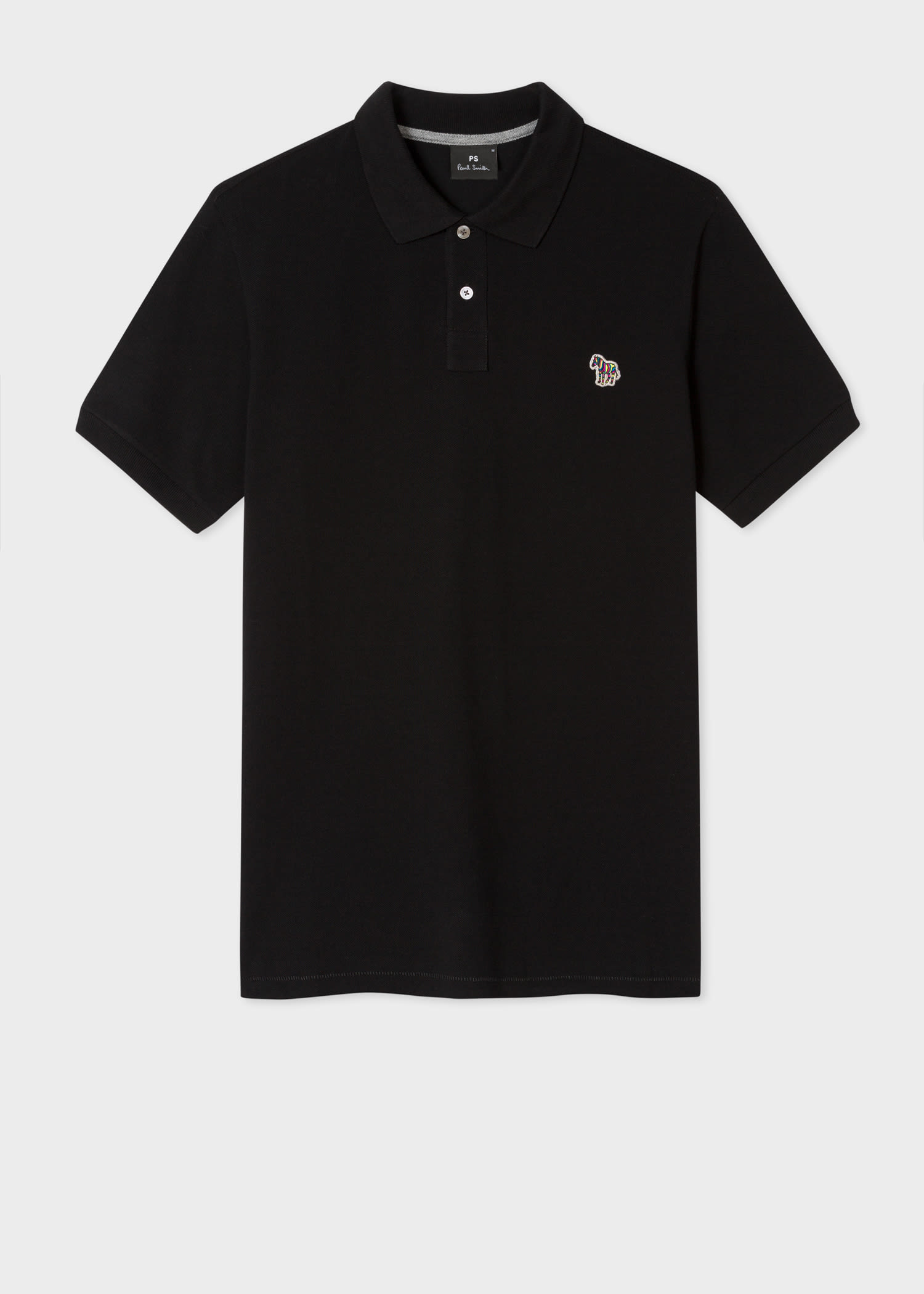 Men's Black Zebra Logo Polo Shirt