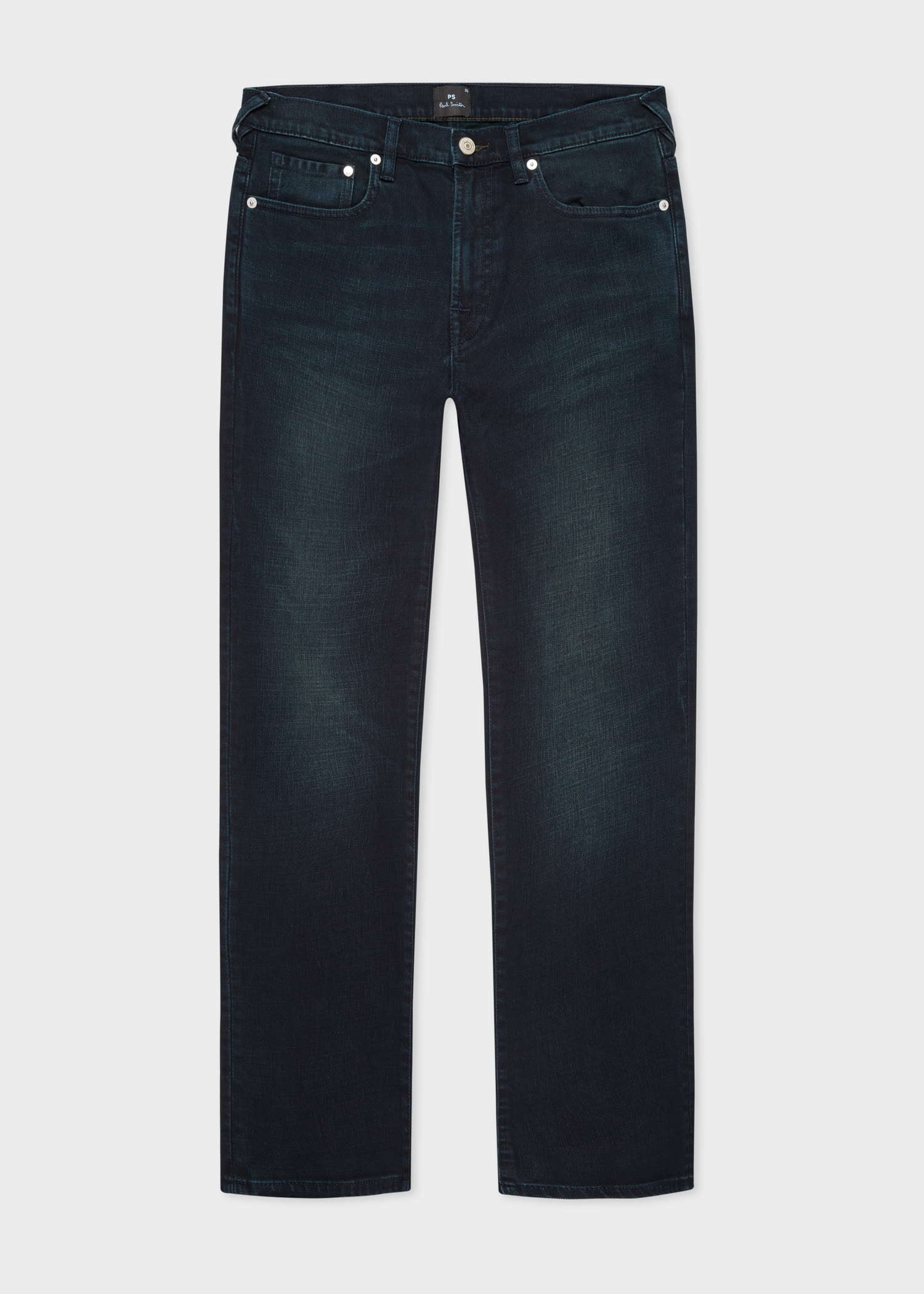 Slim-Standard Navy-Wash 'Crosshatch Stretch' Jeans