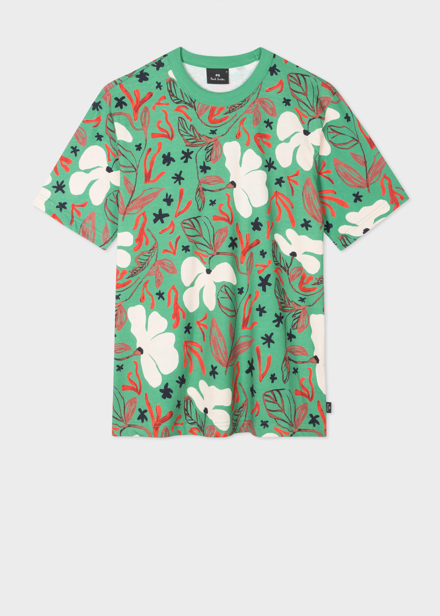 tsunamien milits røgelse Men's Green 'Sea Floral' Print T-Shirt