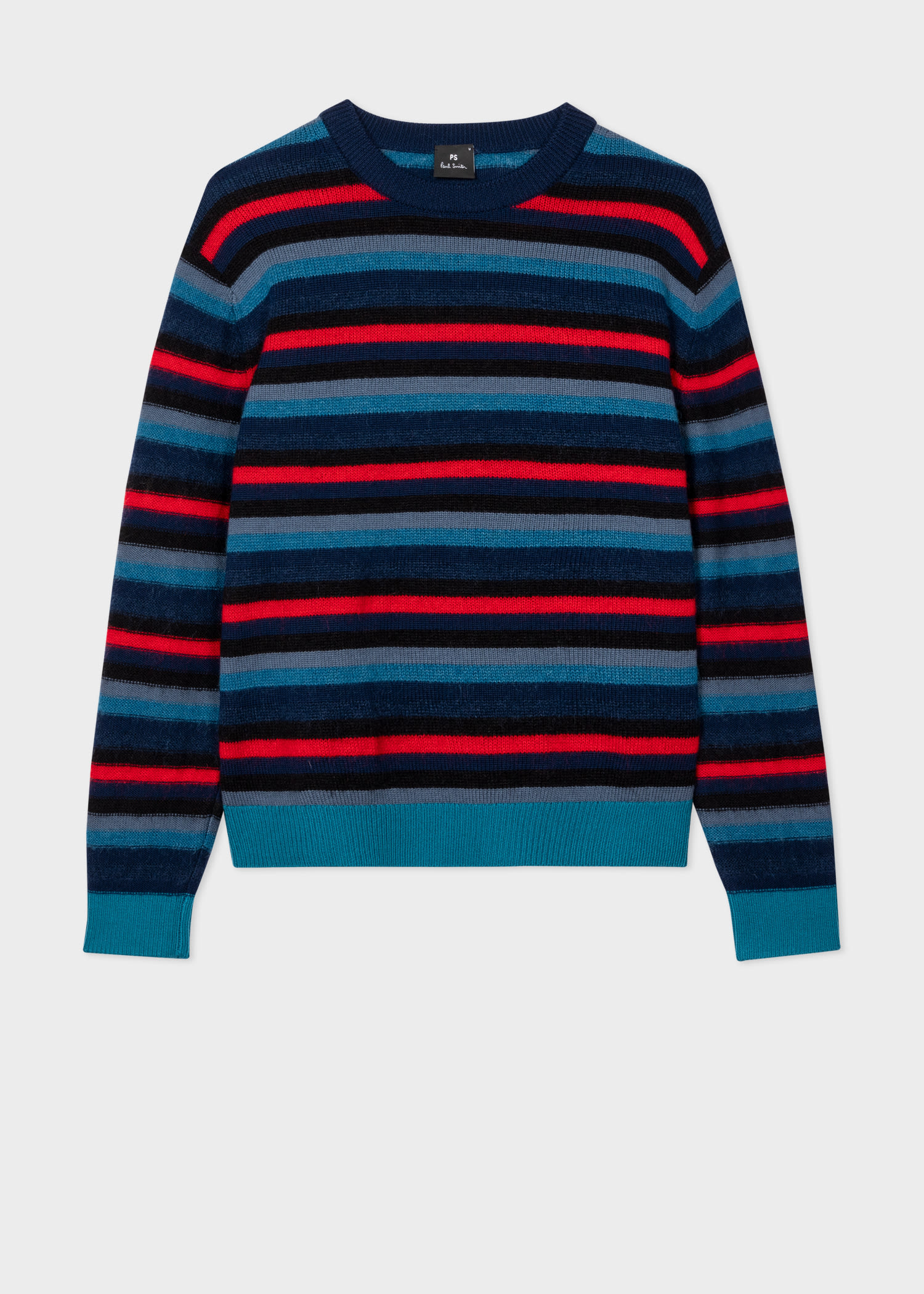 Blue Stripe Wool Mohair Blend Sweater