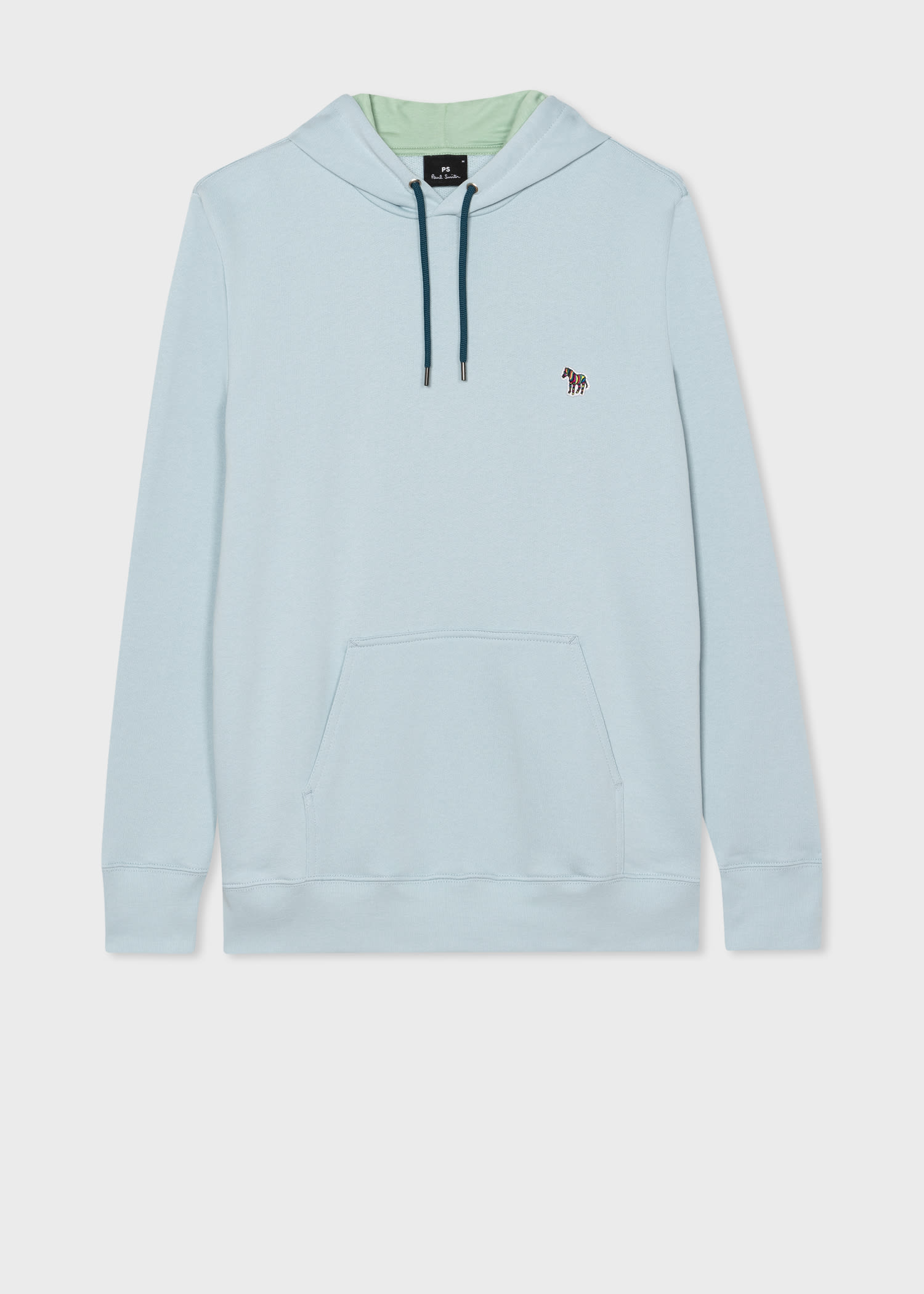 Men s Light Blue Zebra Logo Organic Cotton Hoodie