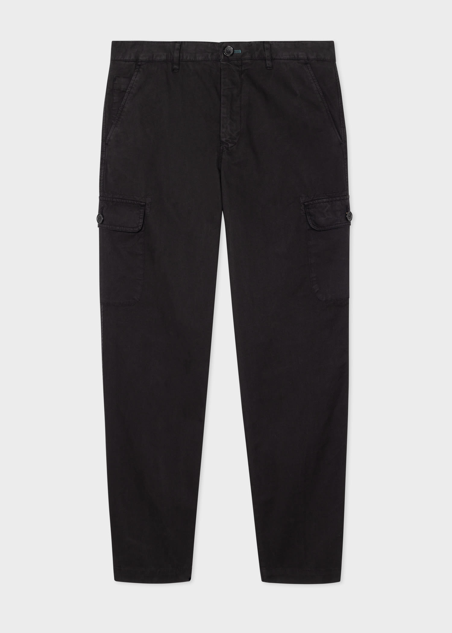 Men s Black Stretch Cotton Cargo Trousers