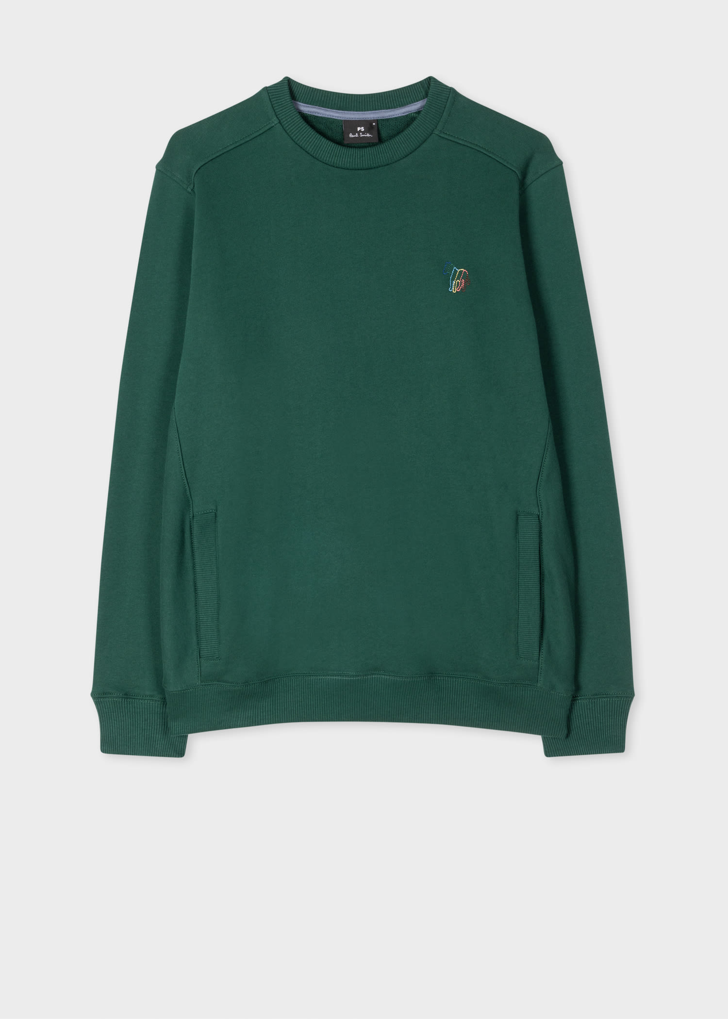 Dark Green Hollow Broad Stripe Zebra Cotton Sweatshirt