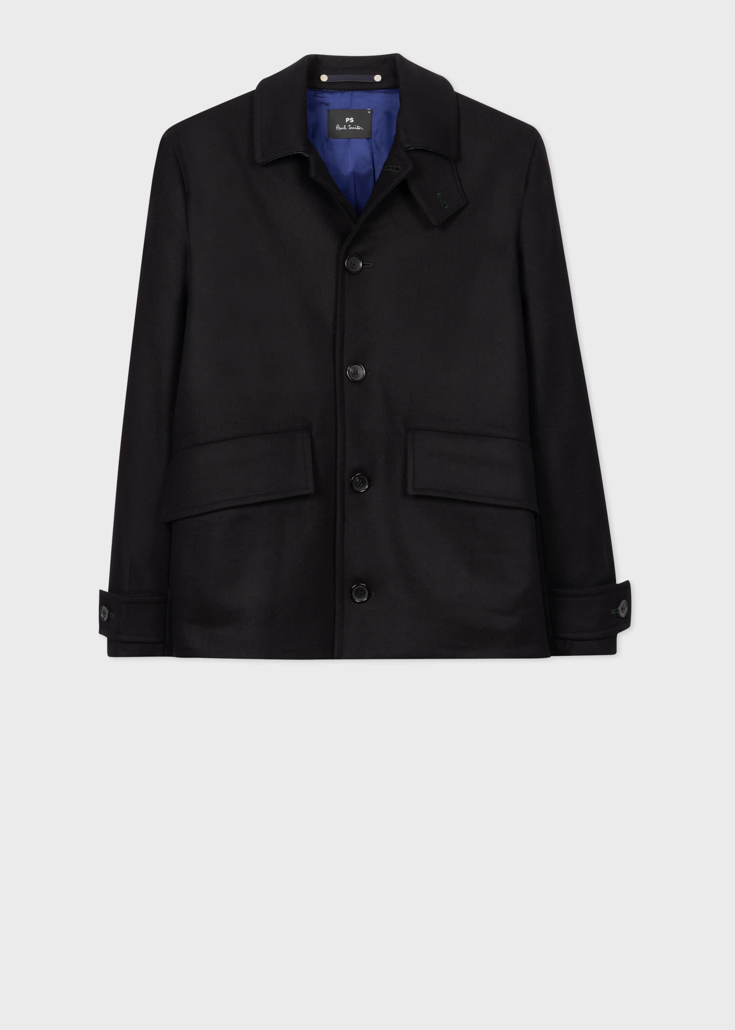 Black Cashmere Wool Short Coat