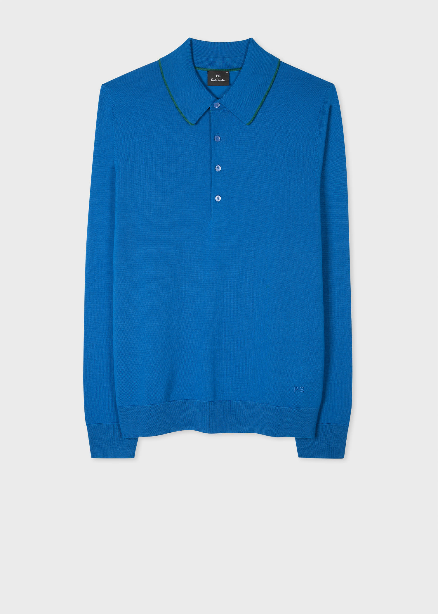 merino long sleeve polo shirt