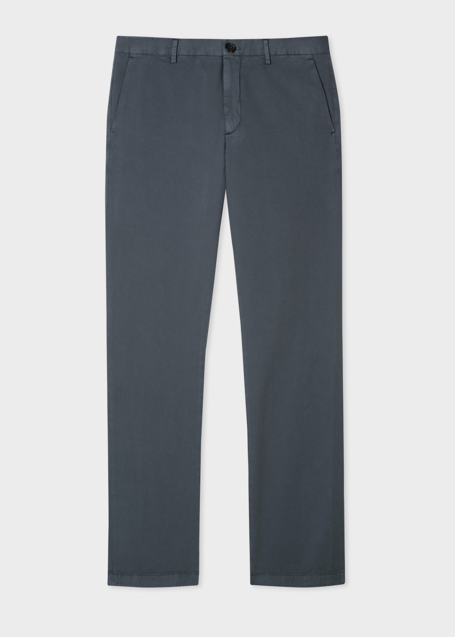 Men's Mid-Fit Slate Grey Stretch-Cotton Chinos