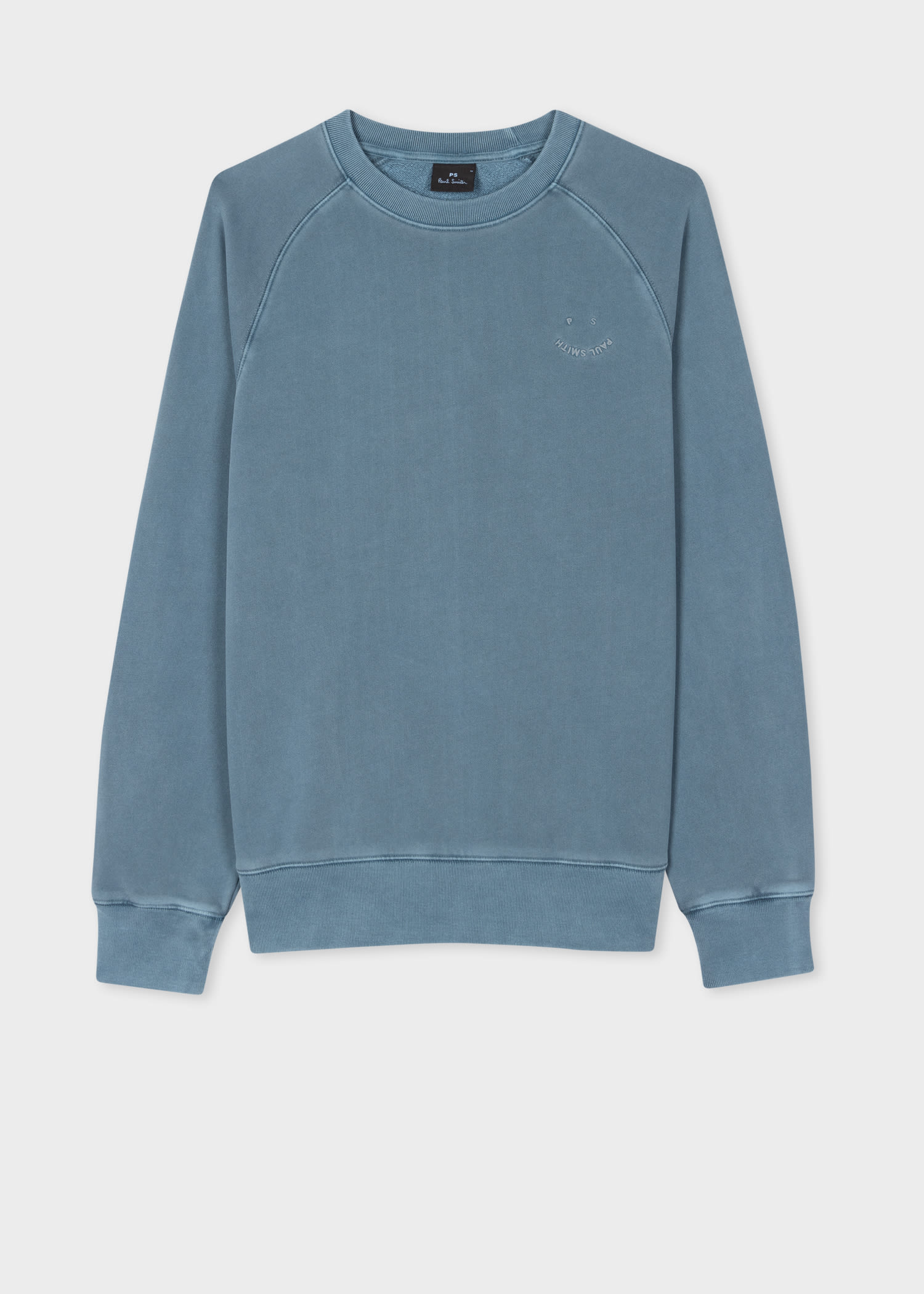 Blue Organic Cotton Happy Raglan Sweatshirt