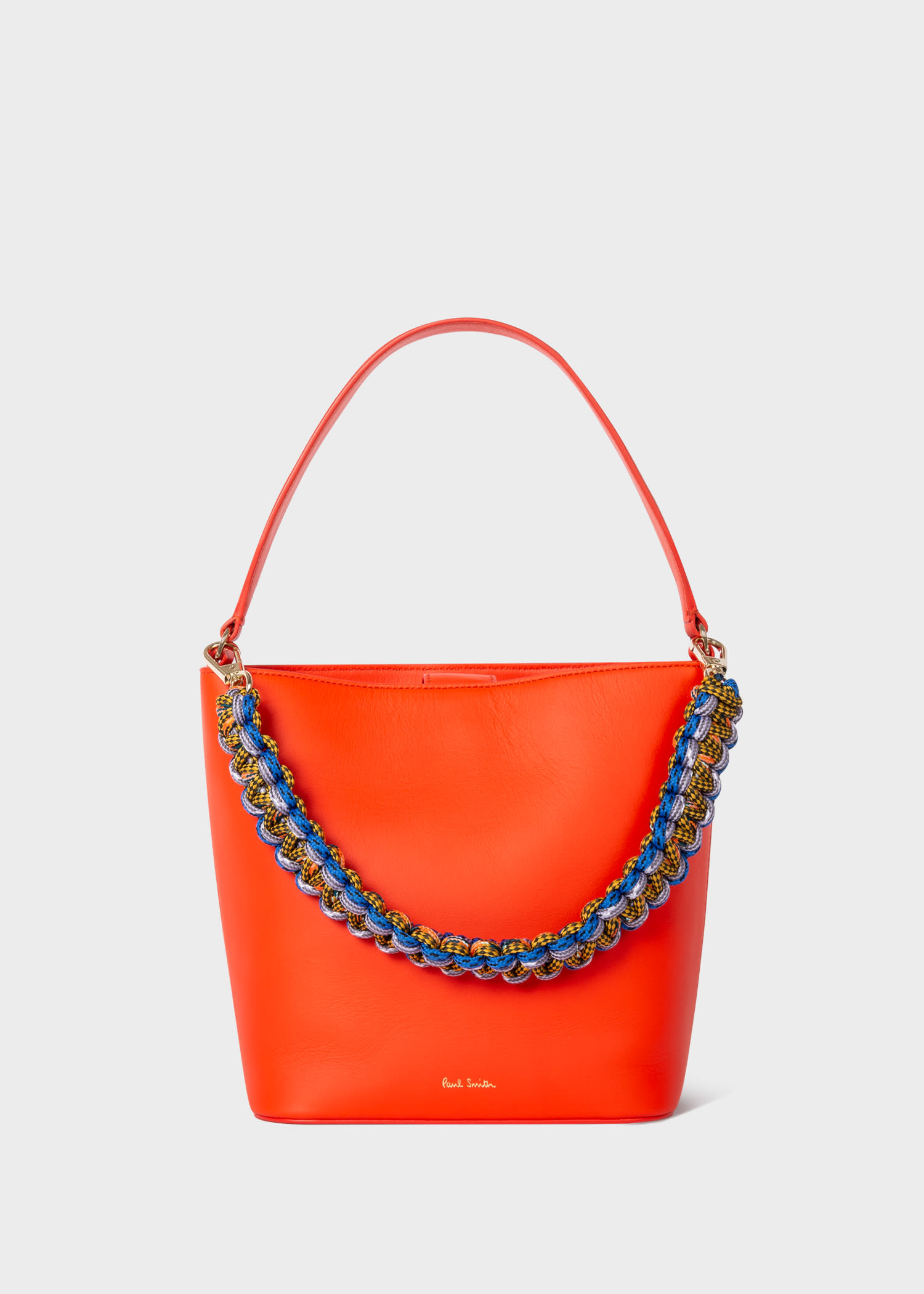 orange leather bag