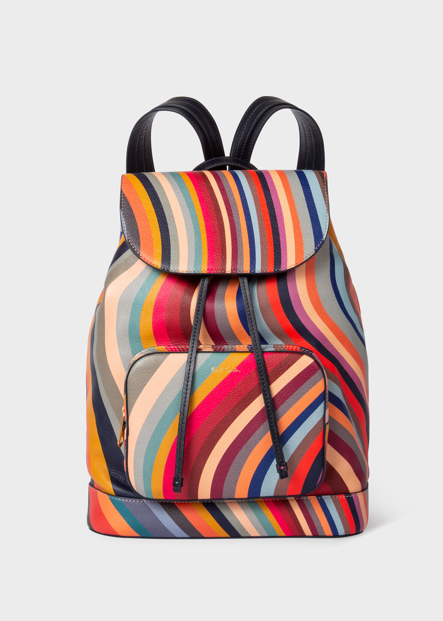 Women's Swirl Print Leather Backpack