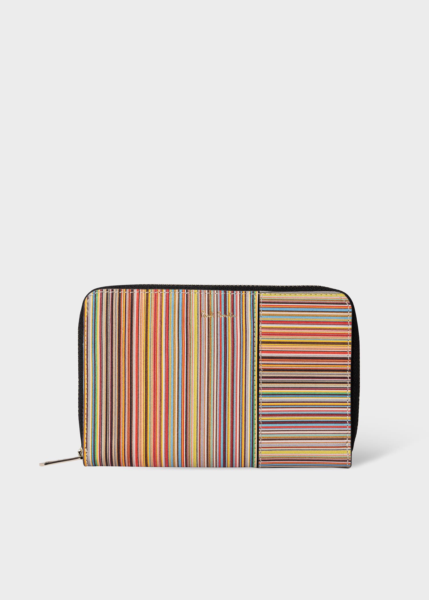 Women s Leather Signature Stripe Zip Around Purse