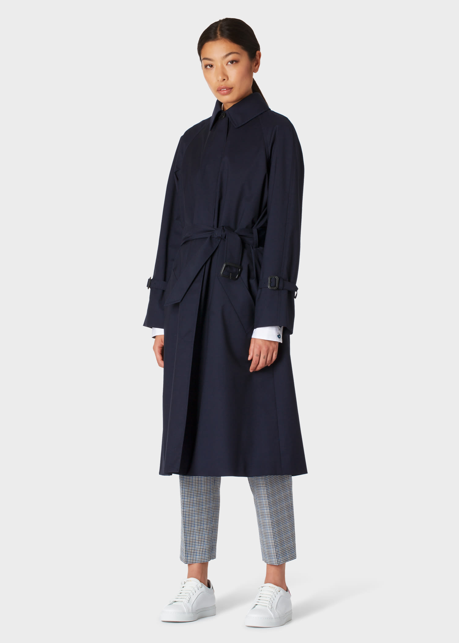 Women's Navy Loro Piana Storm System® Wool Raincoat