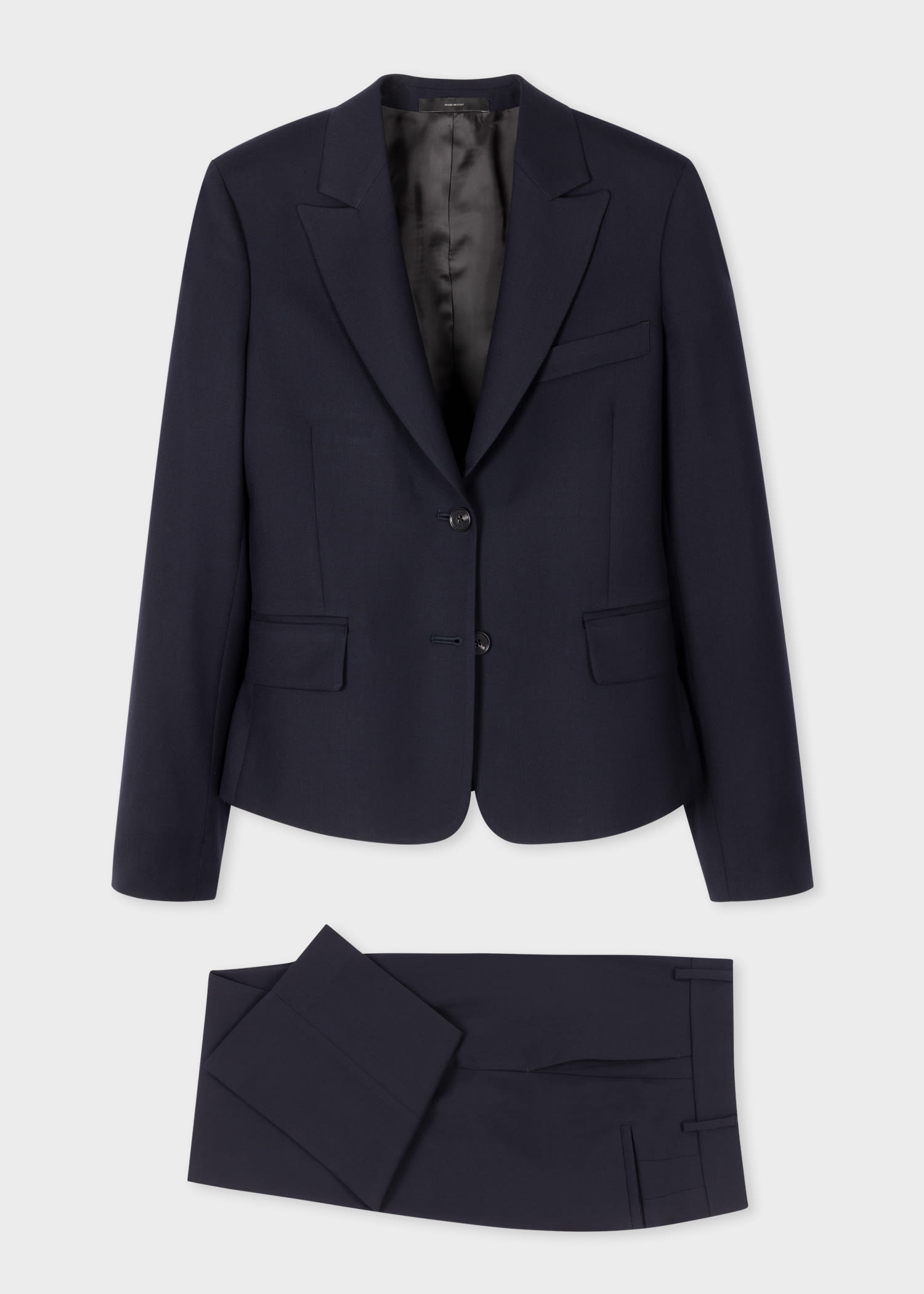 Women's Slim-Fit Navy Wool Cropped 'A Suit To Travel In' Suit