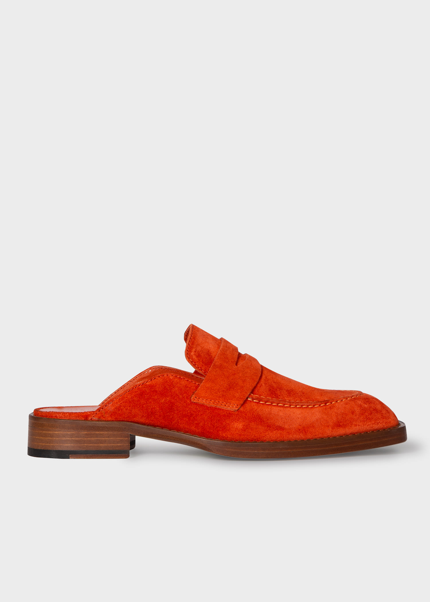 Women's Red Suede 'Frankie' Open-Back Loafers